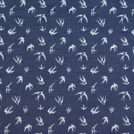 Ткань джинс Ласточка 130г/м? 60% хлопок, 40% полиэстер арт.18111-30 цв.2 т.синий/белый уп.50х50см