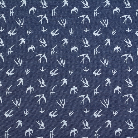 Ткань джинс Ласточка 130г/м? 60% хлопок, 40% полиэстер арт.18111-30 цв.2 т.синий/белый уп.50х50см