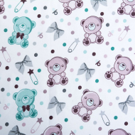 Ткань ранфорс Мишка, арт.WH 9919-v03, 130г/м?,100% хлопок, шир.240см, цв.пыльная роза, уп.3м