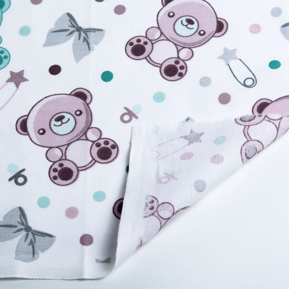 Ткань ранфорс Мишка, арт.WH 9919-v03, 130г/м?,100% хлопок, шир.240см, цв.пыльная роза, уп.3м