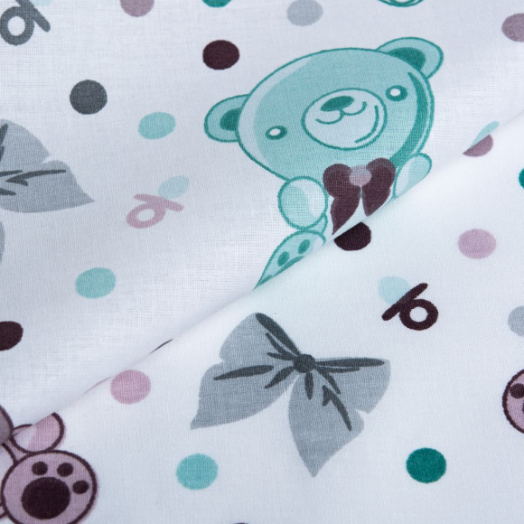 Ткань ранфорс Мишка, арт.WH 9919-v03, 130г/м?,100% хлопок, шир.240см, цв.пыльная роза, уп.3м