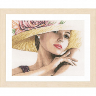 Набор для вышивания LANARTE арт.PN-0168602 Lady with Hat 36х28 см