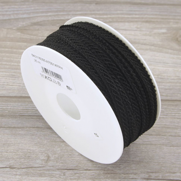 Тесьма PEGA тип интерьерная, цвет черный, 10 мм