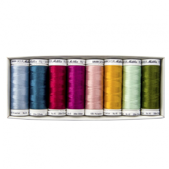 185908_Набор с нитками Poly Sheen в подарочной упаковке, 8 катушек
