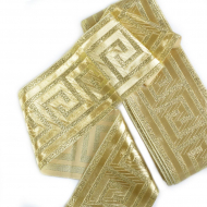 Лента отделочная жаккардовая арт.TBY.1907-4 шир.80мм цв.золото уп.8,2 м