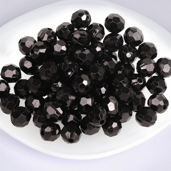 Бусины акриловые MAGIC HOBBY арт.MG.3240-45 цв.45 черный ?8мм уп.50г
