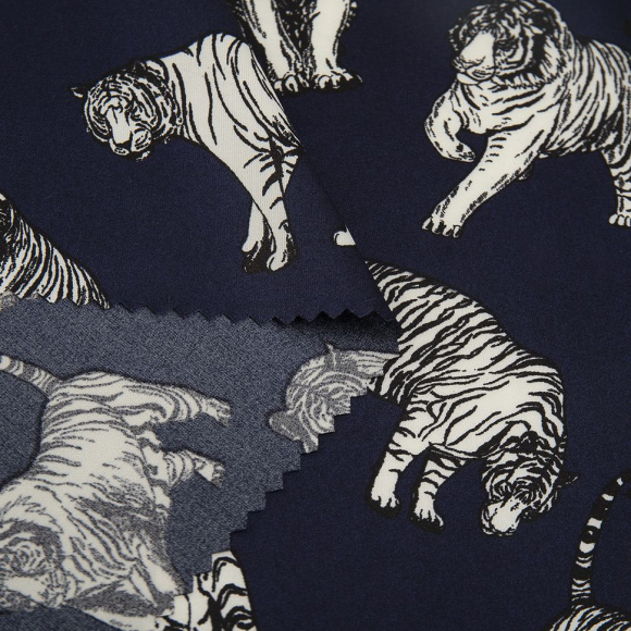 Ткань шелк Армани 90 г/м? 97% пэ, 3% спандекс шир.148 см арт.Р.50539.02 синий рул.25м