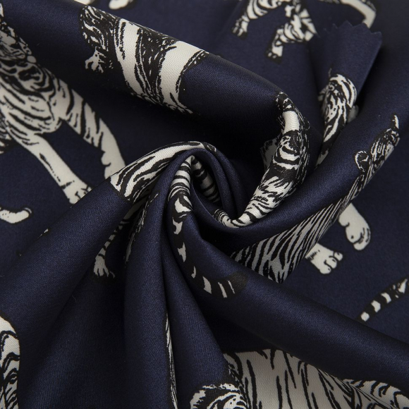 Ткань шелк Армани 90 г/м? 97% пэ, 3% спандекс шир.148 см арт.Р.50539.02 синий рул.25м