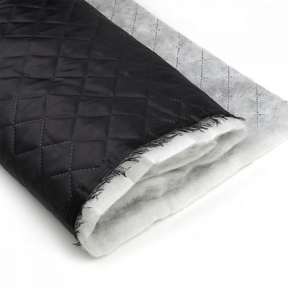 Термостежка Подкладка НАРЕЗКА арт.РАД.61196 170Т № 0110 рис.№5 клетка 3,5см цв.т.серый Синтепон 100г/м? шир.150см уп.5м