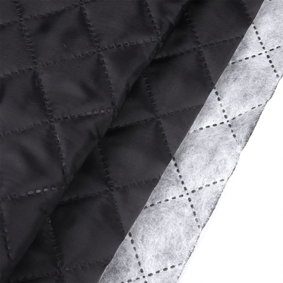 Термостежка Подкладка НАРЕЗКА арт.РАД.61196 170Т № 0110 рис.№5 клетка 3,5см цв.т.серый Синтепон 100г/м? шир.150см уп.5м