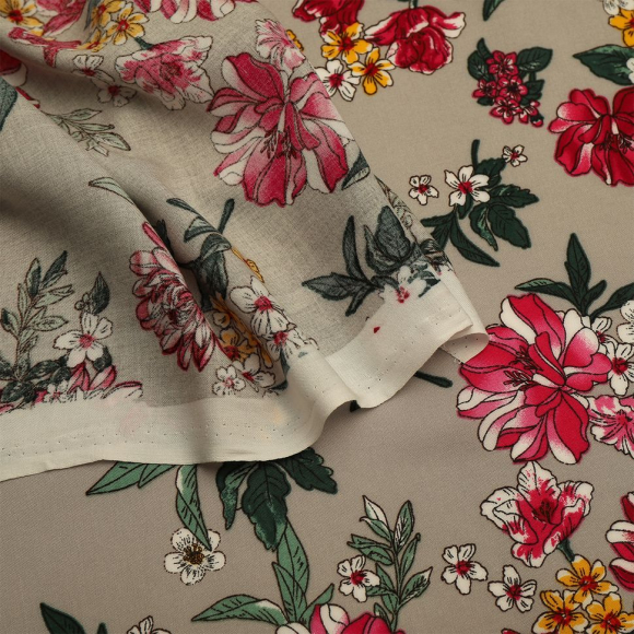 Ткань Штапель  TBY Vi-71910-c4 плот 110г/м2 100% вискоза шир. 145 см цв.с4 серый уп.5м