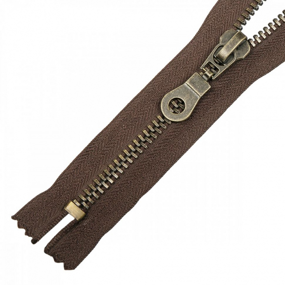 Молния MaxZipper мет. антик №8, 18см н/р цв.коричневый уп.100шт
