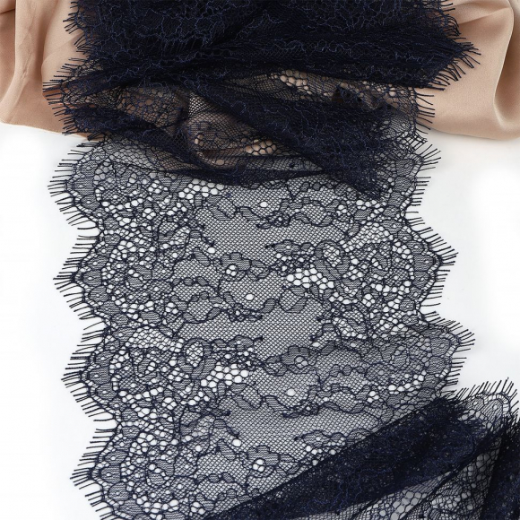 Кружево реснички KRUZHEVO арт.TBY A88 шир.170мм цв.S919 темно-синий уп.3м Кружево реснички KRUZHEVO арт.TBY A88 шир.170мм цв.S919 темно-синий уп.3м