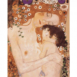 Картина по номерам с цветной схемой на холсте Molly арт.KK0757 Климт. Мать и дитя 40х50 см