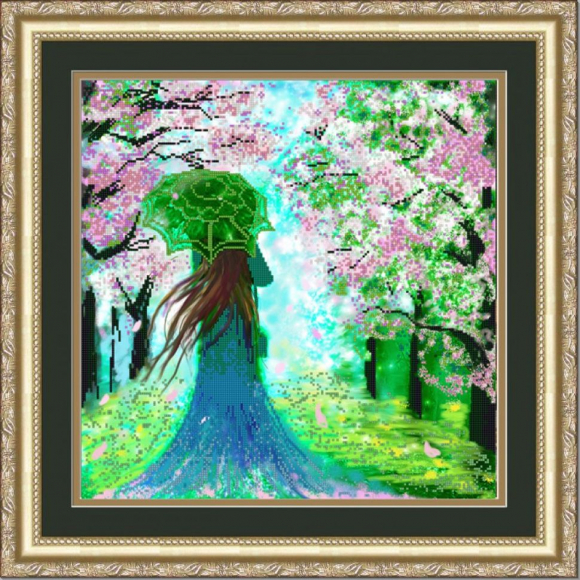 Рисунок на ткани (Бисер) КОНЁК арт. 9777 Леди Весна 40х40 см Рисунок на ткани (Бисер) КОНЁК арт. 9777 Леди Весна 40х40 см