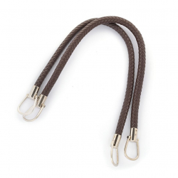 Ручка для сумки кожзам TBY.27365 55см цв.коричневый/никель уп.2шт