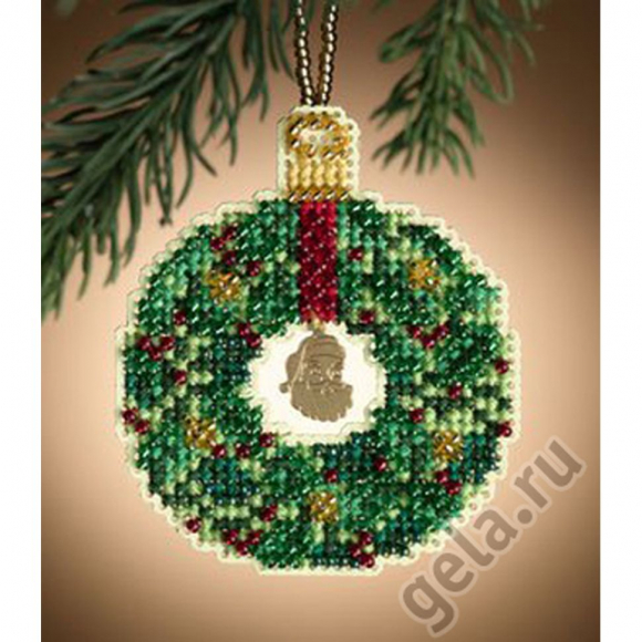 41967_Набор для вышивания бисером "Изумрудный венок"