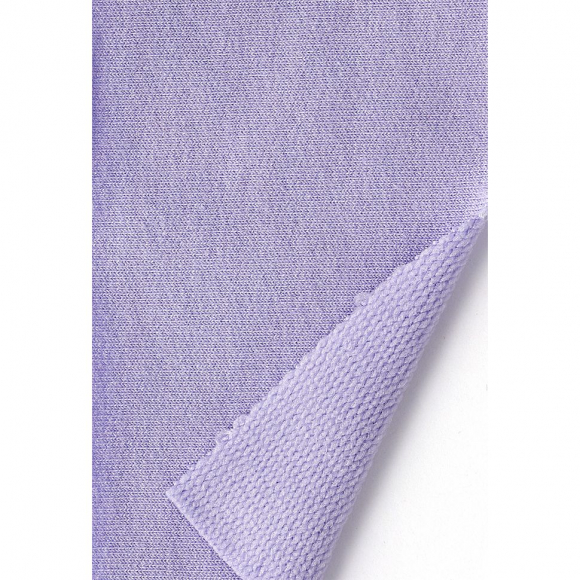 Ткань трикотаж Футер 2х нитка петля 70%пэ 25%вис 5%спан 220г 160см S268 лавандовый рул.35м