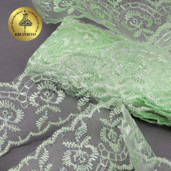 Кружево капрон KRUZHEVO арт.TBS.30010 шир.45мм цв.080 св.салатовый уп.9,14м