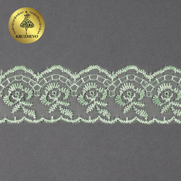 Кружево капрон KRUZHEVO арт.TBS.30010 шир.45мм цв.080 св.салатовый уп.9,14м