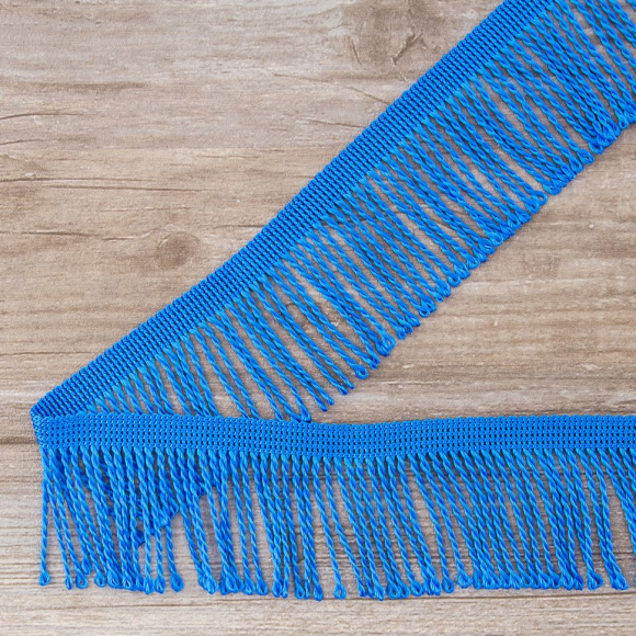 Бахрома витая, 60 мм, цвет лазурный