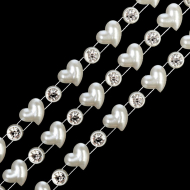 Бусины на нитях со стразами арт. ABS-44 бусины 11х12мм, стразы ?7мм уп. 9,14м