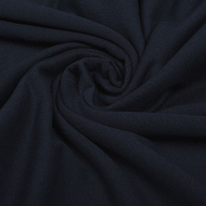 Ткань трикотаж Футер 2х нитка начес с лайкрой 190г опененд 100+100см т.синий 19-4010 уп.6м