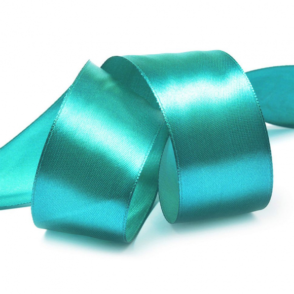 Лента атласная 38мм цв.3154 сине-зеленый IDEAL уп.27,4 м