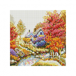 Набор Белоснежка для изготовления картин со стразами на подрамнике арт.БЛ.392-ST-S Октябрь 20х20см