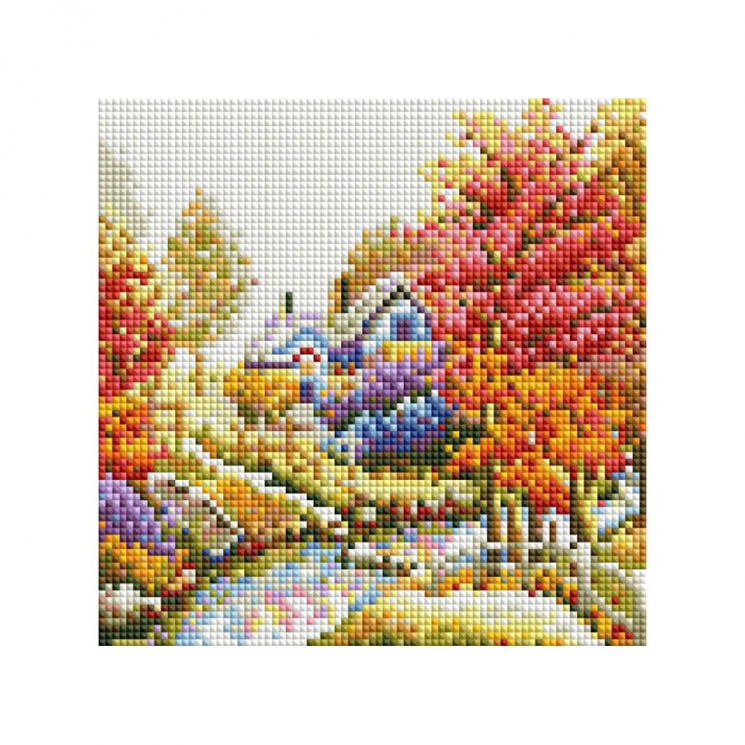 Набор Белоснежка для изготовления картин со стразами на подрамнике арт.БЛ.392-ST-S Октябрь 20х20см