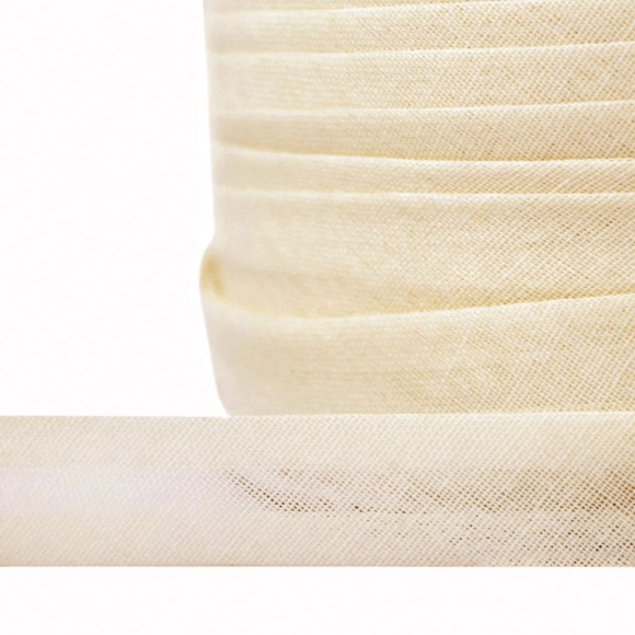 Косая бейка хлопок TBY арт.CB15 шир.15мм цв.F104 молочный уп.132 м