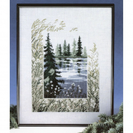 Набор для вышивания OEHLENSCHLAGER арт.33155 Лесное озеро 32х41 см