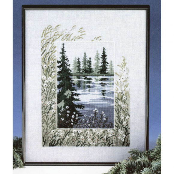Набор для вышивания OEHLENSCHLAGER арт.33155 Лесное озеро 32х41 см