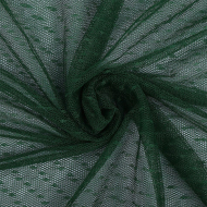 Фатин горошек мягкий шир.160см  100% полиэстер арт.TBY-1908-22 цв.хвоя диаметр горошин 0,1см уп.15м