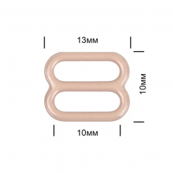 Пряжка регулятор для бюстгальтера металл TBY-57756 10мм цв.S185 серебристый пион, уп.20шт