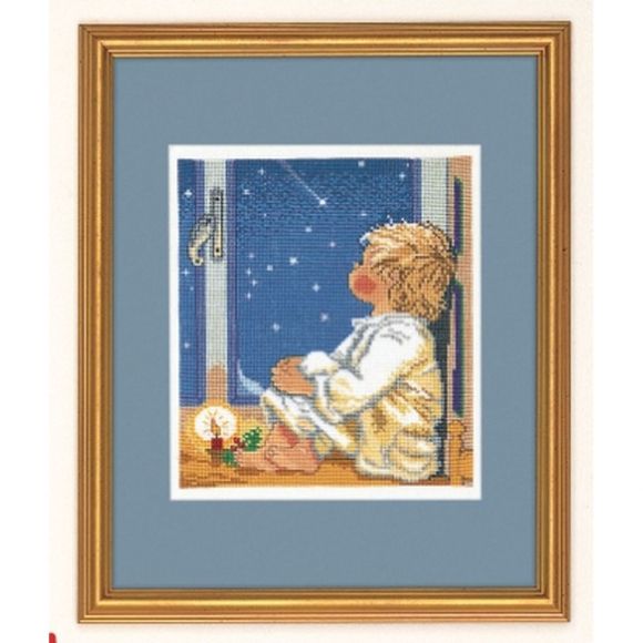 Набор для вышивания EVA ROSENSTAND арт.94-059 Мальчик смотрящий на звезды 28х35 см