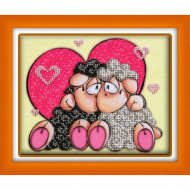 Набор для вышивания бисером ПАУТИНКА арт.Б-555 Овечки 18х14 см