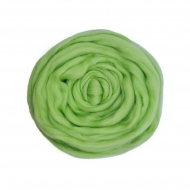 Шерсть для валяния ТРО Гребенная лента (100%полутонкая шерсть) 100г цв.0041 салатовый