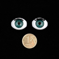 Глаза арт.TBY.TK-22 с ресницами цв.зеленый