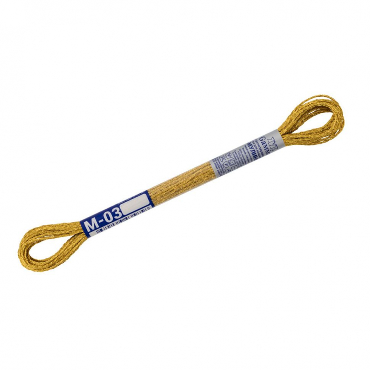 Нитки для вышивания Gamma мулине SM металлик 100% полиэстер 12 x 8 м цв.М-03 золото
