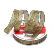 Лента IDEAL с люрексом арт.ТВ-ЛЮР шир.12мм цв.140 черный/золото уп.22,85 м
