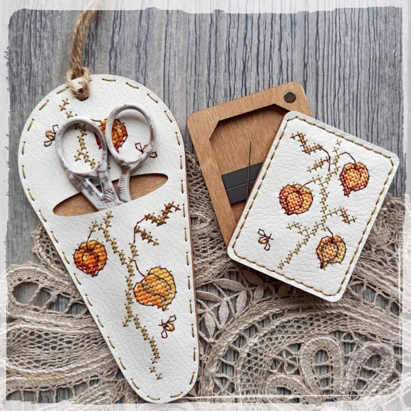 Набор для вышивания NEOCRAFT арт.НК-12a Физалис, комплект аксессуаров 7х14 см