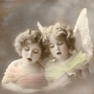 98684_Салфетки трехслойные для декупажа, коллекция "Lunch" Sagen Vintage Design "Поющие ангелочки"