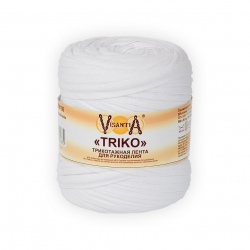 Трикотажная лента для рукоделия VISANTIA TRIKO FTM100 (92% хлопок, 8% эластан) 1х500г/100м белый
