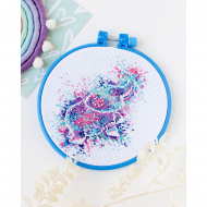 Набор для вышивания мулине АБРИС АРТ арт. AHM-048 Акварельный слон 15х15 см