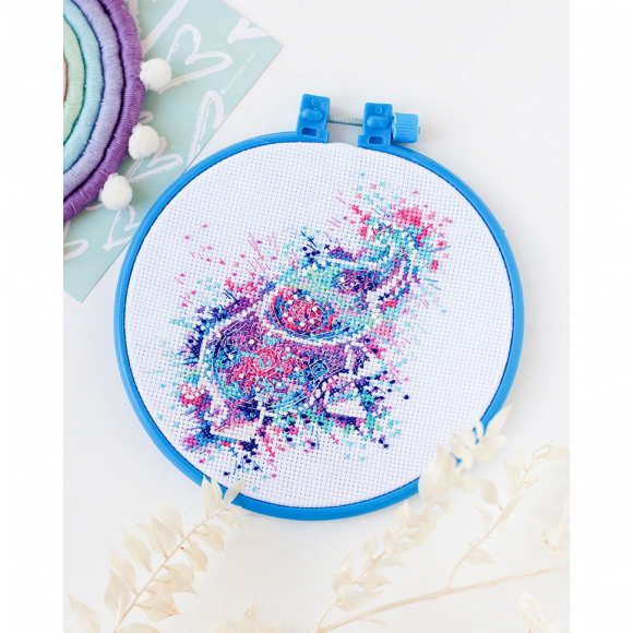 Набор для вышивания мулине АБРИС АРТ арт. AHM-048 Акварельный слон 15х15 см