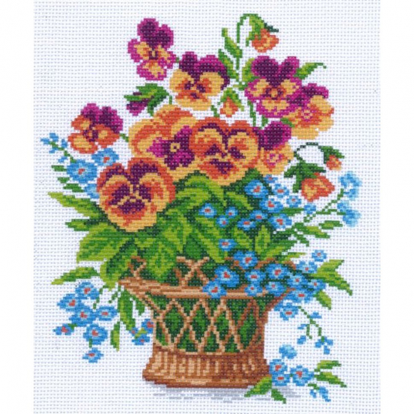 Рисунок на канве МАТРЕНИН ПОСАД арт.28х37 - 0761-1 Анютины глазки