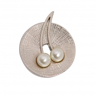 Брошь металл с жемчугом арт.TBY.91754 32х38мм цв. никель уп. 5шт Брошь металл с жемчугом арт.TBY.91754 32х38мм цв. никель уп. 5шт