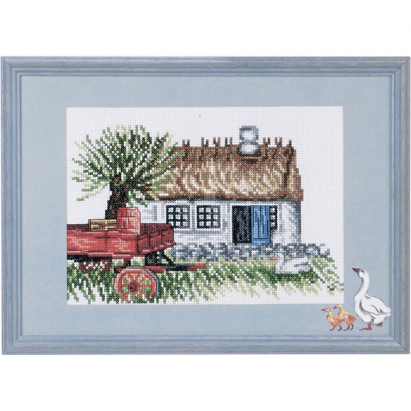 Набор для вышивания PERMIN арт.92-7135 Красная повозка 29х20 см