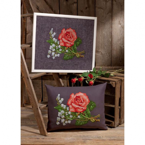 Набор для вышивания PERMIN арт.90-6426 Розы и лилии 53х43 см